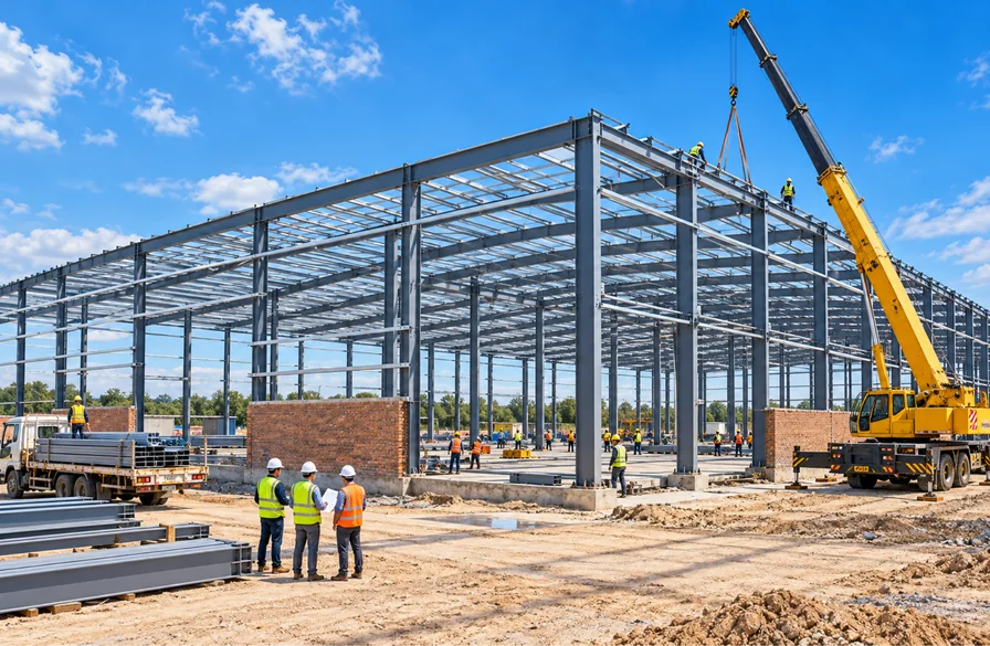 On-site steel structure execution