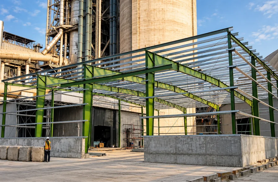 Steel structure installation progress