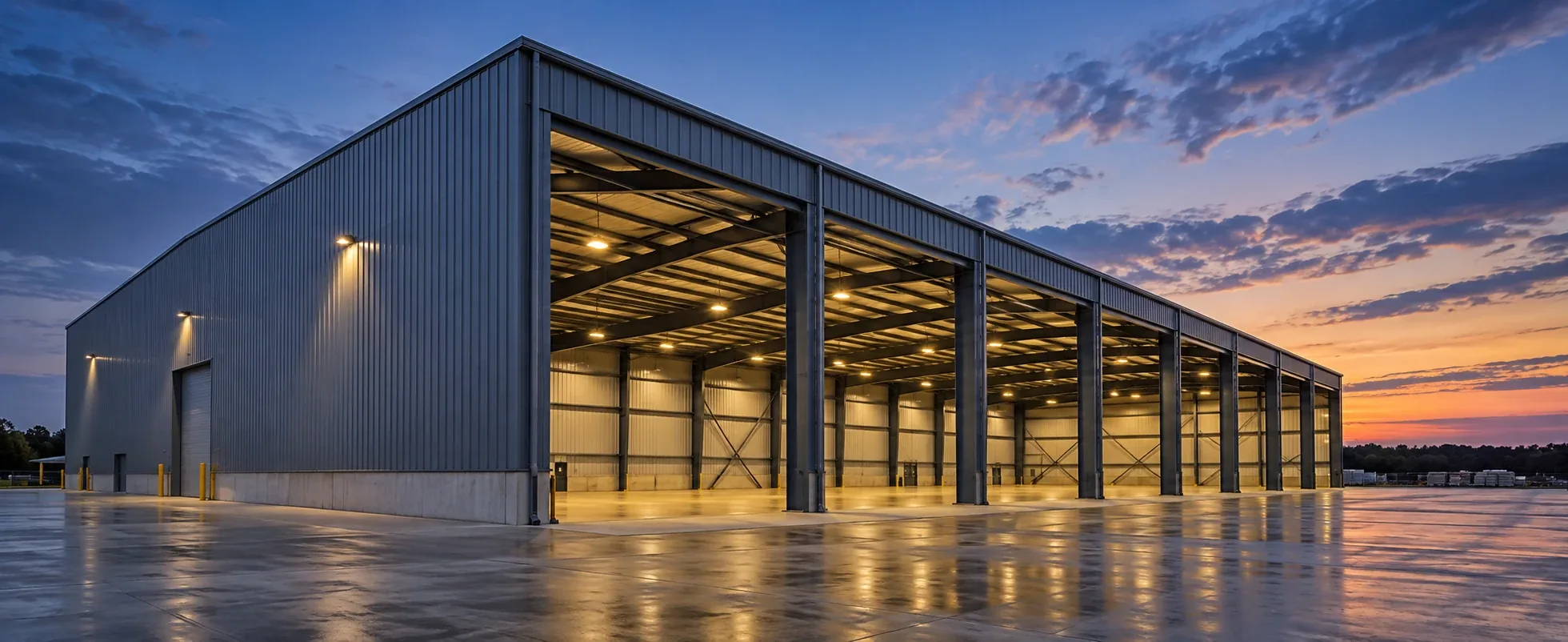 Steel warehouse exterior